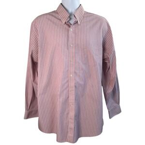 Brooks Brothers Regent Fit Shirt Sz 17-34 Red White Blue Stripe Supima Cotton